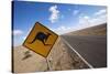 Kangaroo Crossing Sign in the Australian Outback-Paul Souders-Stretched Canvas