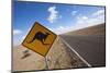 Kangaroo Crossing Sign in the Australian Outback-Paul Souders-Mounted Photographic Print