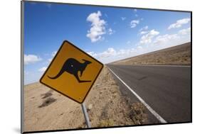 Kangaroo Crossing Sign in the Australian Outback-Paul Souders-Mounted Photographic Print