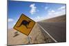 Kangaroo Crossing Sign in the Australian Outback-Paul Souders-Mounted Photographic Print