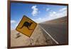 Kangaroo Crossing Sign in the Australian Outback-Paul Souders-Framed Photographic Print