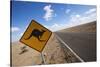 Kangaroo Crossing Sign in the Australian Outback-Paul Souders-Stretched Canvas