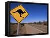 Kangaroo Road Sign, Flinders Range, South Australia, Australia-Neale Clarke-Framed Stretched Canvas