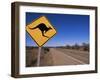 Kangaroo Road Sign, Flinders Range, South Australia, Australia-Neale Clarke-Framed Photographic Print