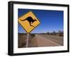 Kangaroo Road Sign, Flinders Range, South Australia, Australia-Neale Clarke-Framed Photographic Print