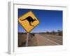 Kangaroo Road Sign, Flinders Range, South Australia, Australia-Neale Clarke-Framed Photographic Print