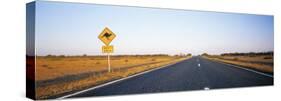 Kangaroo Road Warning Sign, Outback Highway, Australia-null-Stretched Canvas