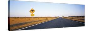 Kangaroo Road Warning Sign, Outback Highway, Australia-null-Stretched Canvas