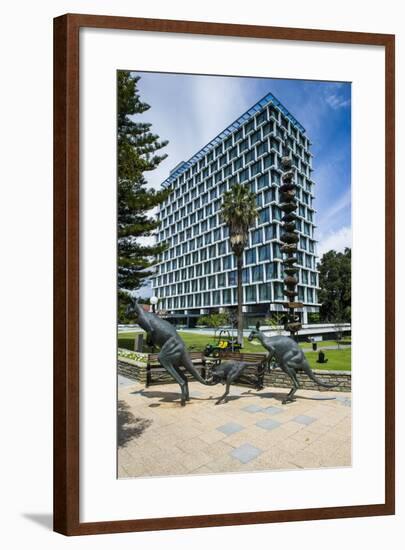 Kangaroo Statue in Front of the City of Perth Council, Perth, Western Australia, Australia, Pacific-Michael Runkel-Framed Photographic Print