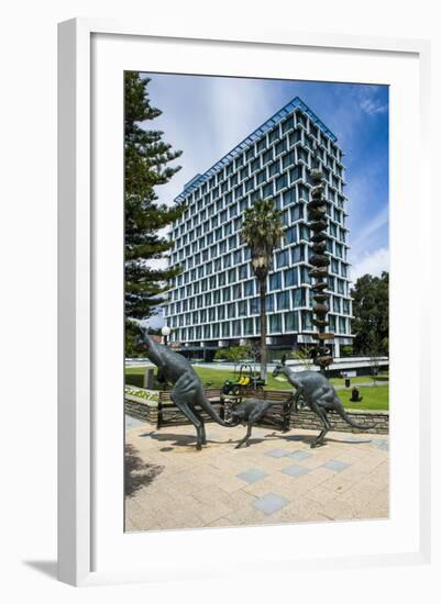 Kangaroo Statue in Front of the City of Perth Council, Perth, Western Australia, Australia, Pacific-Michael Runkel-Framed Photographic Print