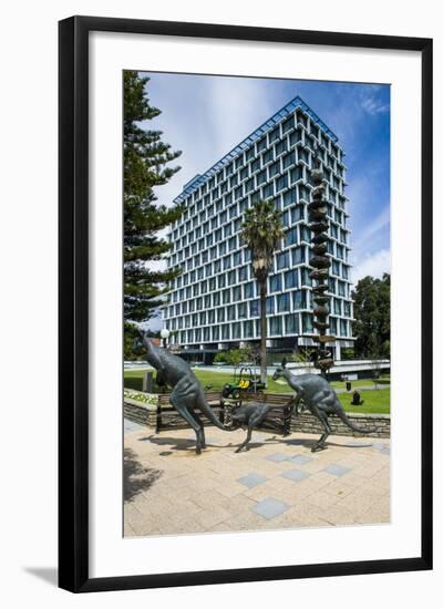 Kangaroo Statue in Front of the City of Perth Council, Perth, Western Australia, Australia, Pacific-Michael Runkel-Framed Photographic Print