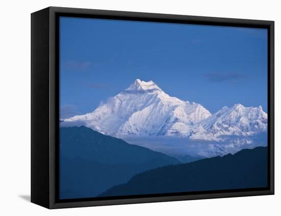 Kangchendzonga Range, View of Kanchenjunga, Ganesh Tok Viewpoint, Gangtok, Sikkim, India-Jane Sweeney-Framed Stretched Canvas