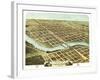 Kankakee, Illinois - Panoramic Map-Lantern Press-Framed Art Print