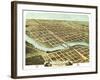 Kankakee, Illinois - Panoramic Map-Lantern Press-Framed Art Print