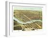 Kankakee, Illinois - Panoramic Map-Lantern Press-Framed Art Print