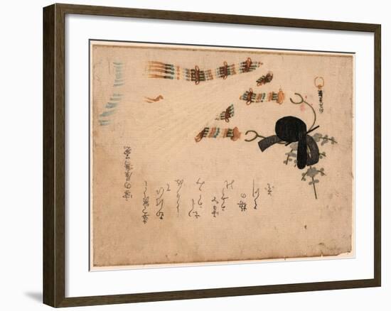 Kanmuri Ni Hiogi-Kubo Shunman-Framed Giclee Print