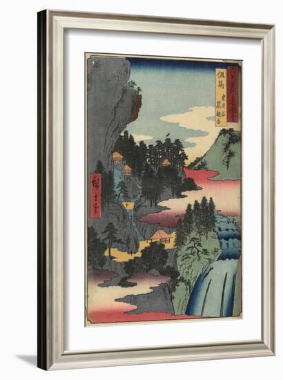 Kannon Temple at Iwaidani, Tajima Province, December 1853-Utagawa Hiroshige-Framed Giclee Print