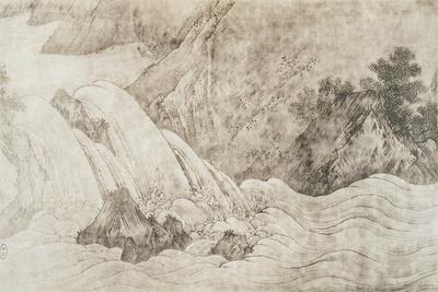 Landscape with Waterfall, Ink on Silk