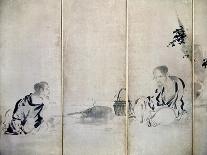Chinese Boys Quarrelling, 17th Century-Kano Naonobu-Stretched Canvas