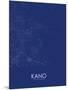 Kano, Nigeria Blue Map-null-Mounted Poster