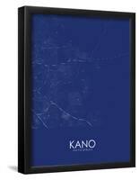 Kano, Nigeria Blue Map-null-Framed Poster