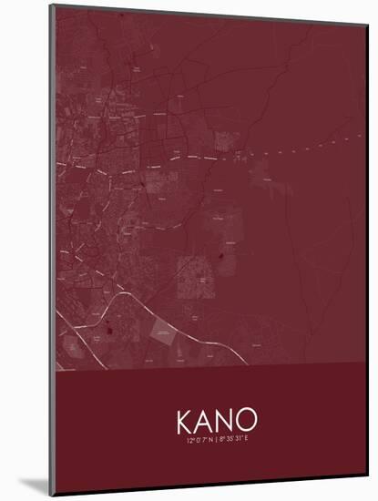 Kano, Nigeria Red Map-null-Mounted Poster