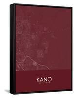 Kano, Nigeria Red Map-null-Framed Stretched Canvas