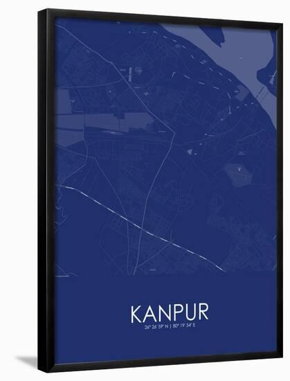 Kanpur, India Blue Map-null-Framed Poster