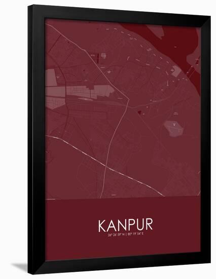 Kanpur, India Red Map-null-Framed Poster