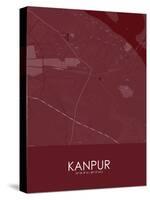 Kanpur, India Red Map-null-Stretched Canvas