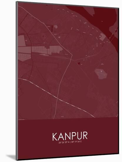 Kanpur, India Red Map-null-Mounted Poster