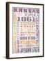 Kansas - Barnwood Typography-Lantern Press-Framed Art Print