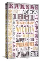 Kansas - Barnwood Typography-Lantern Press-Stretched Canvas