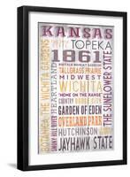 Kansas - Barnwood Typography-Lantern Press-Framed Art Print