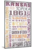 Kansas - Barnwood Typography-Lantern Press-Mounted Art Print