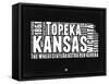 Kansas Black and White Map-NaxArt-Framed Stretched Canvas