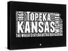 Kansas Black and White Map-NaxArt-Stretched Canvas