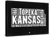 Kansas Black and White Map-NaxArt-Stretched Canvas