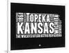 Kansas Black and White Map-NaxArt-Framed Art Print