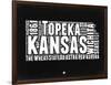 Kansas Black and White Map-NaxArt-Framed Art Print