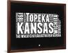 Kansas Black and White Map-NaxArt-Framed Art Print