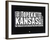 Kansas Black and White Map-NaxArt-Framed Art Print