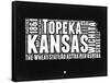 Kansas Black and White Map-NaxArt-Framed Stretched Canvas