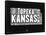 Kansas Black and White Map-NaxArt-Framed Stretched Canvas