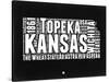 Kansas Black and White Map-NaxArt-Stretched Canvas