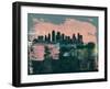 Kansas City Abstract Skyline I-Emma Moore-Framed Art Print