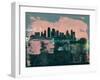 Kansas City Abstract Skyline I-Emma Moore-Framed Art Print