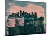 Kansas City Abstract Skyline I-Emma Moore-Mounted Art Print