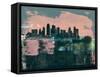 Kansas City Abstract Skyline I-Emma Moore-Framed Stretched Canvas