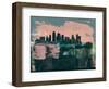 Kansas City Abstract Skyline I-Emma Moore-Framed Art Print